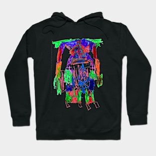 A rough robot scull warrior Hoodie